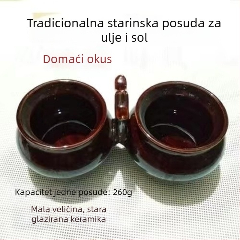 Retro keramička posuda za ulje i sol, kutija za začine za kuhinju i restoran, otporna na vlagu i propuštanje