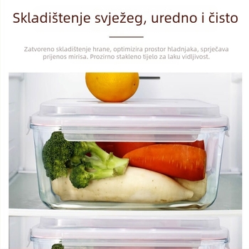 Staklena posuda s čvrstim poklopcem, velika kapaciteta, pogodna za mikrovalnu pećnicu, otporna staklena posuda za kuhinju