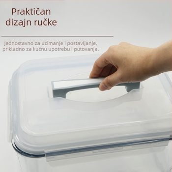 Staklena posuda s čvrstim poklopcem, velika kapaciteta, pogodna za mikrovalnu pećnicu, otporna staklena posuda za kuhinju