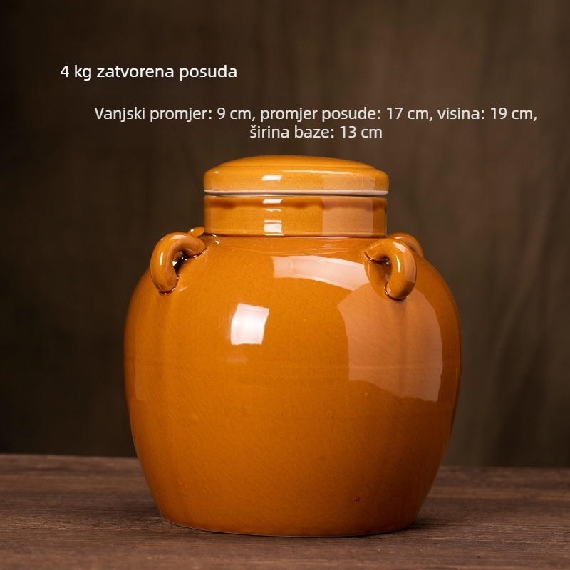 Keramička posuda za skladištenje s čepom za zatvaranje, za med, svinjsku mast, kiselo krastavce, čaj i žitarice, 501-800 ml