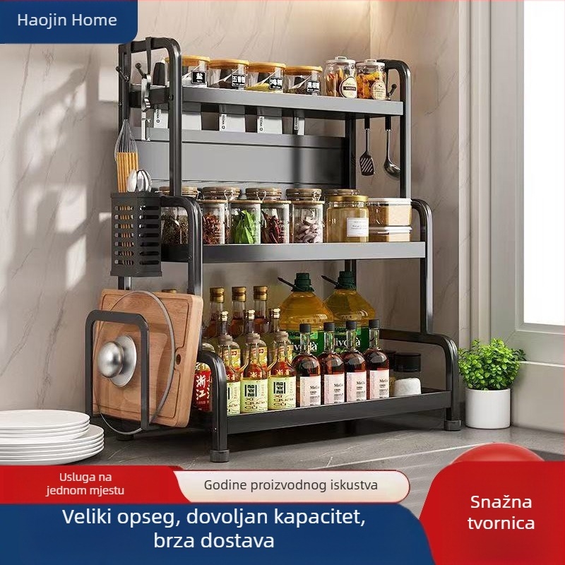 Višeslojni stalak za kuhinjsku ploču — za začine, nože i štapiće za jelo