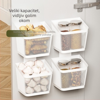 Bez bušenja: kuhinjski ormarić vrata – viseći košarasti organizator za skladištenje, zidni nosač od karbonske čelika, moderni minimalistički dizajn