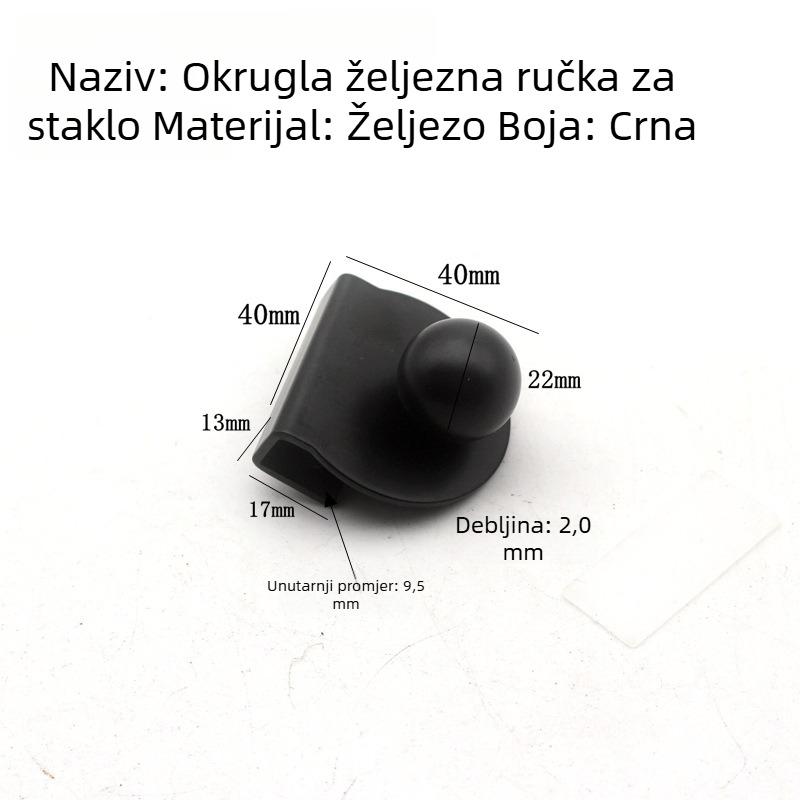 Staklena ručka za vrata ormarića s klipsom – bez rupa, za vitrine i vinske ormariće