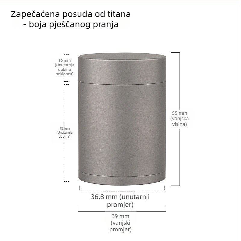 Prijenosna kutija za lijekove od titanijeve legure, zatvorena, velika kapaciteta, skladište za prvu pomoć