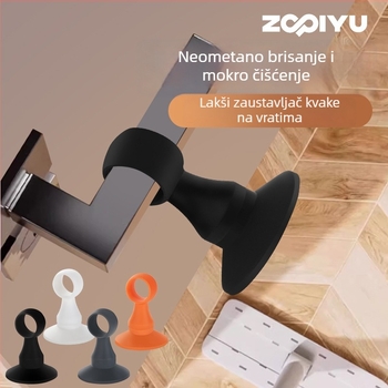 Silikonska ručka za vrata s usisnom čašom i jastučićem protiv udara – tiho zatvaranje za kupaonicu i spavaću sobu (bez bušenja).
