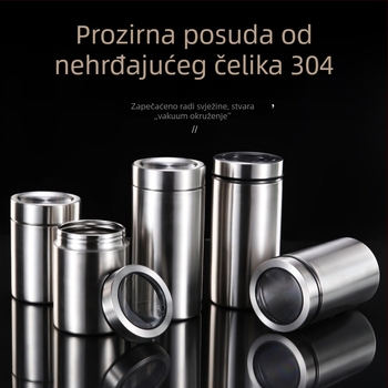 304 nehrđajući čelik – posuda za čaj, zrna kave, matcha i kakao u prahu - vodonepropusna s navojnim poklopcem, zapremina 800-1000 ml