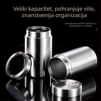 304 nehrđajući čelik – posuda za čaj, zrna kave, matcha i kakao u prahu - vodonepropusna s navojnim poklopcem, zapremina 800-1000 ml