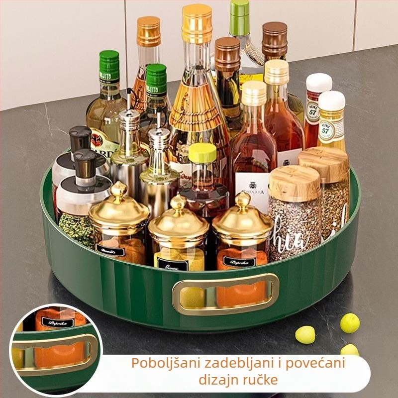 Kuhinjski okretnik za začine, višenamjenski 360° spremnik za sojin umak i ocat, elegantan pladanj za voće