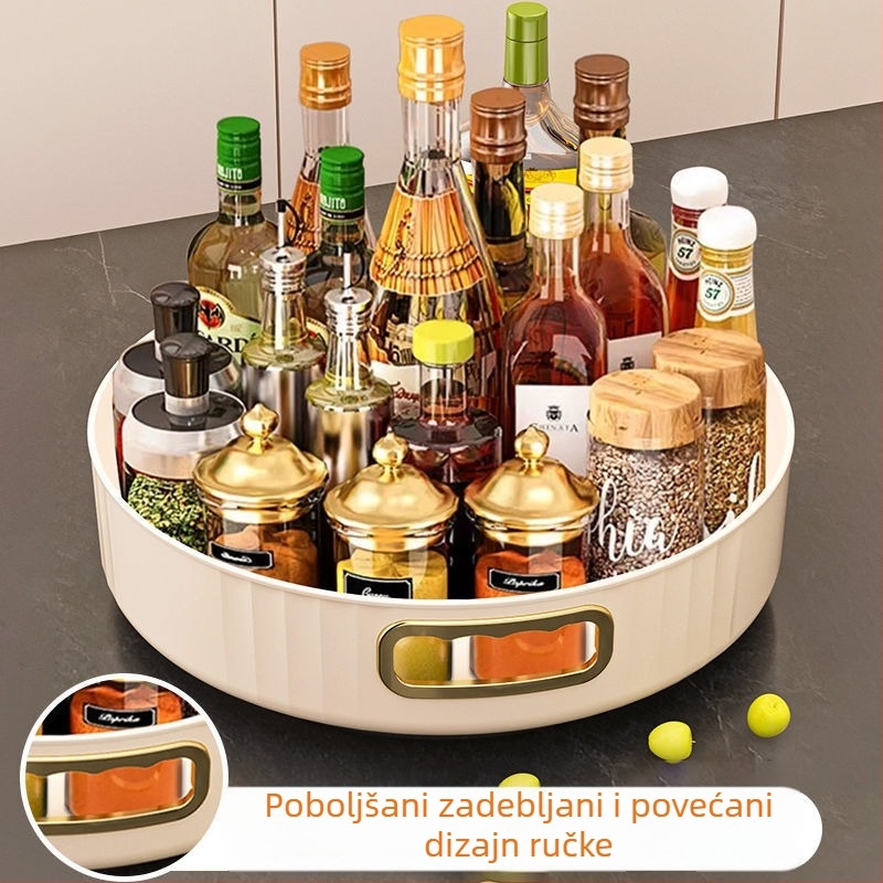 Kuhinjski okretnik za začine, višenamjenski 360° spremnik za sojin umak i ocat, elegantan pladanj za voće