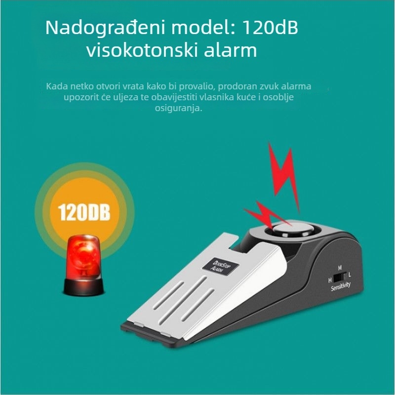 Sigurnosni zasun za vrata s alarmom, protiv krađe, prenosni za dom i hotel
