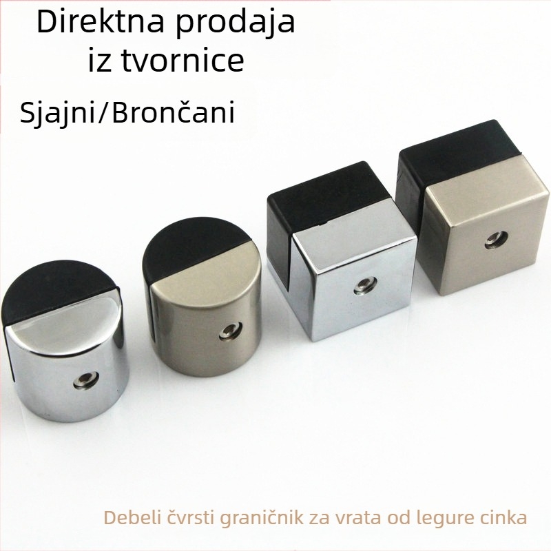 Gornji dio vrata od cinkove legure za staklena vrata – precizno lijevanje, teški cilindrični zaustavljač vrata, protiv sudara, kvadratni ili okrugli model