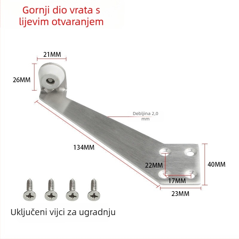 Prošireni zidni stopper za staklena vrata od 304 nerđajućeg čelika, brušeni završetak