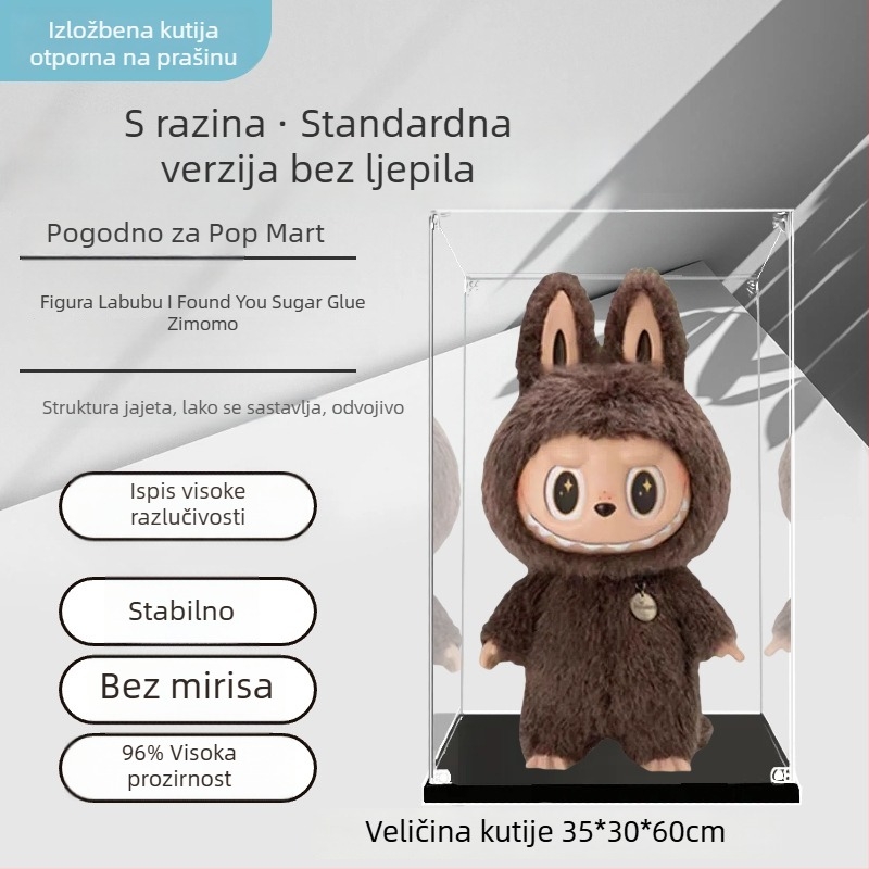 Bubble Mart Zimomo kutija za izlaganje, druga generacija, proziran akrilni poklopac za prašinu