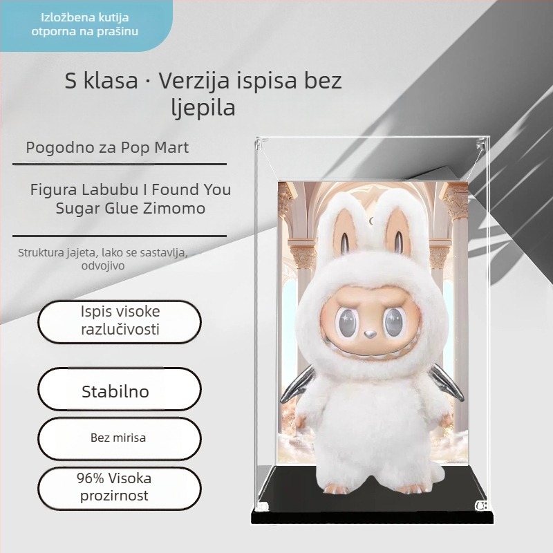 Bubble Mart Zimomo kutija za izlaganje, druga generacija, proziran akrilni poklopac za prašinu
