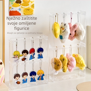 Prozirna akrilna kutija za Gashapon privjeske, s prozirnim stalkom za prikaz anime dodataka i privjesaka