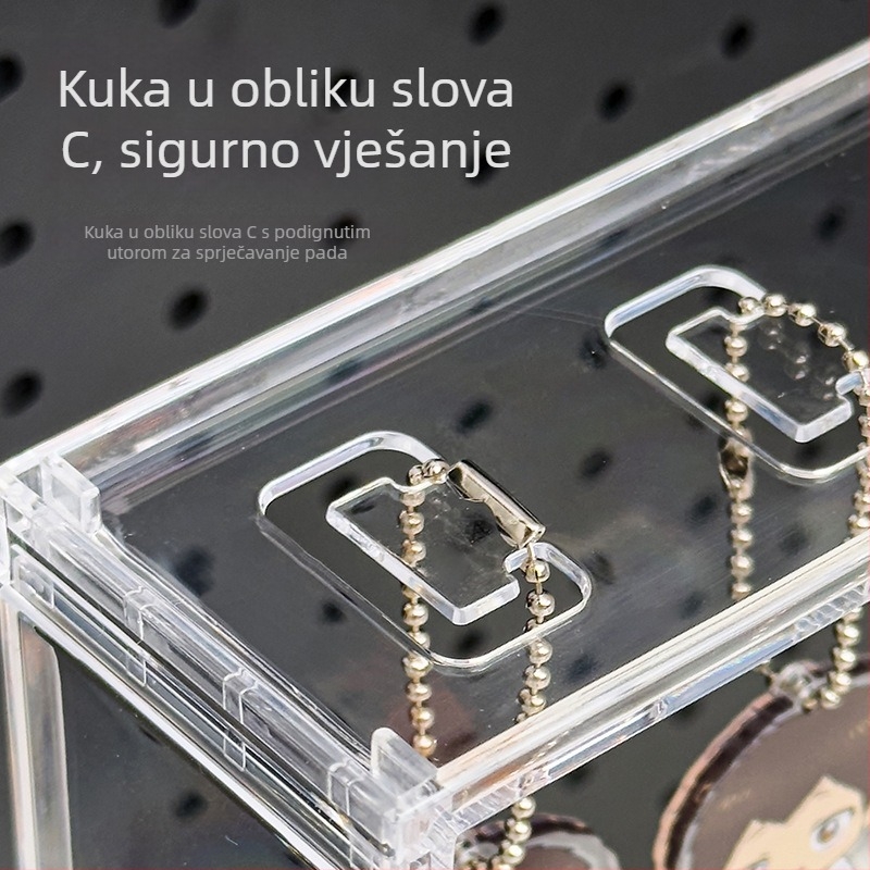 Prozirna akrilna kutija za Gashapon privjeske, s prozirnim stalkom za prikaz anime dodataka i privjesaka