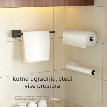 Zidni držač od nehrđajućeg čelika za foliju, kuhinjsku papirnatu ručnu, rolu papira, krpe i papir za apsorpciju ulja