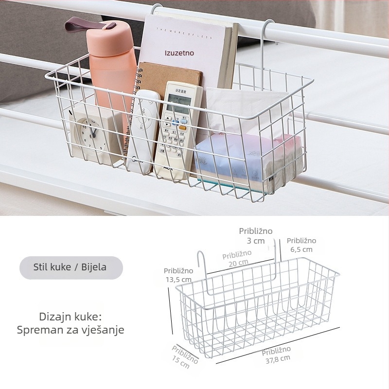 Željezna viseća košarica bez bušenja za kupaonicu i kuhinju – zidni spremnik za pohranu