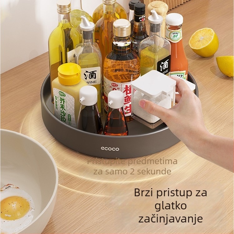 Ecoco Okretni držač začina za kuhinjski pult – Višestruki organizator začina
