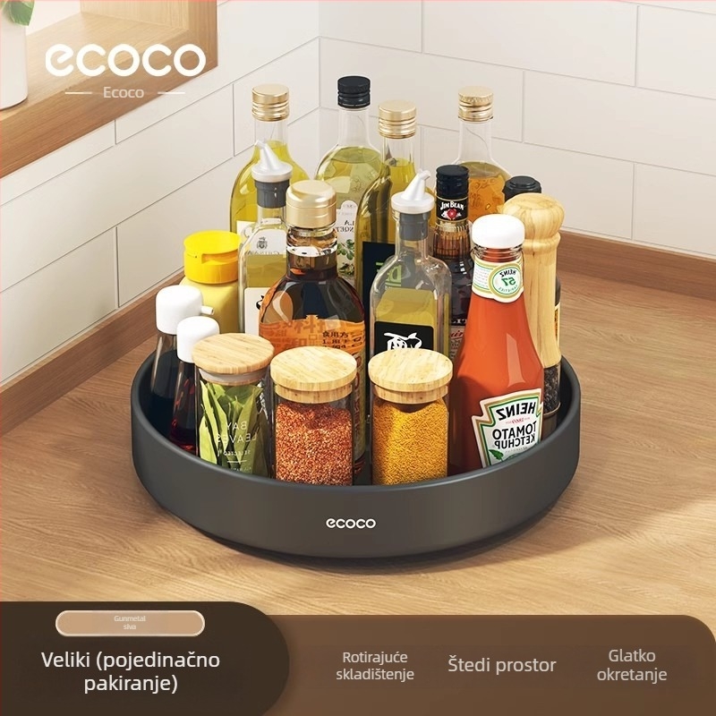 Ecoco Okretni držač začina za kuhinjski pult – Višestruki organizator začina