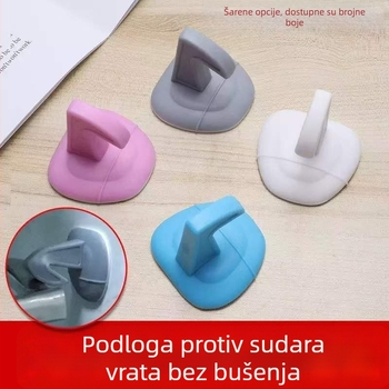 Silikonski zaustavljač vrata bez bušenja, s prianjanjem na zid, amortizer udara i kuka za kvaku