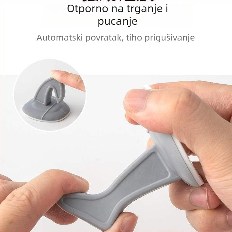 Silikonski zaustavljač vrata bez bušenja, s prianjanjem na zid, amortizer udara i kuka za kvaku