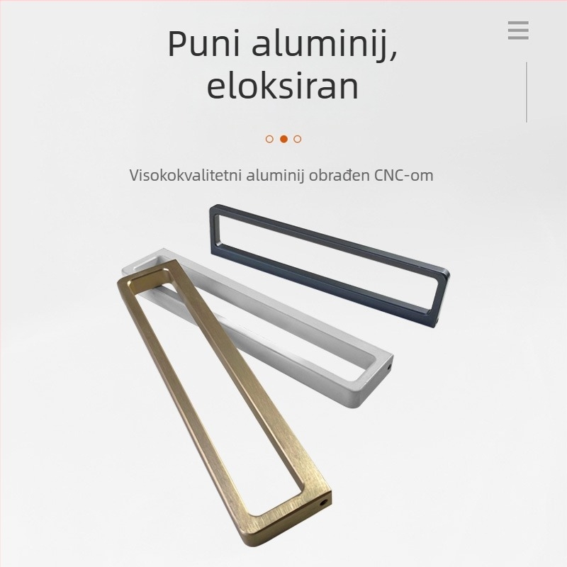 Ultra uska ručka za klizna vrata od stakla, aluminijski spoj, skrivena ugradnja, ručka za vrata i prozore, brava s dvostrukom kukom