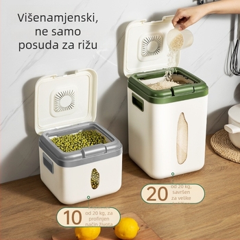 Warm Home Spremnik za rižu 5–6 L, prehrambene kvalitete, hermetički zatvoren, otporan na vlagu i insekte, plastični