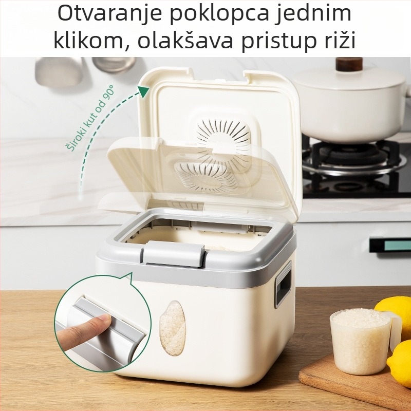Warm Home Spremnik za rižu 5–6 L, prehrambene kvalitete, hermetički zatvoren, otporan na vlagu i insekte, plastični