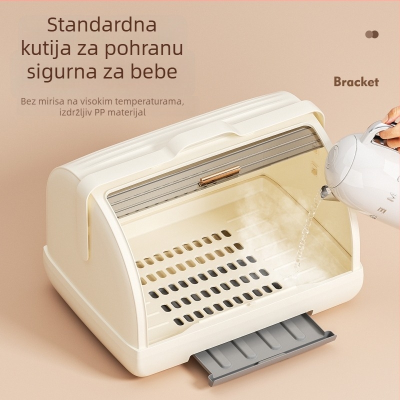 Kutija za pohranu bočica za bebe i pribor za hranjenje sa sušilnim stalkom i zaštitom od prašine