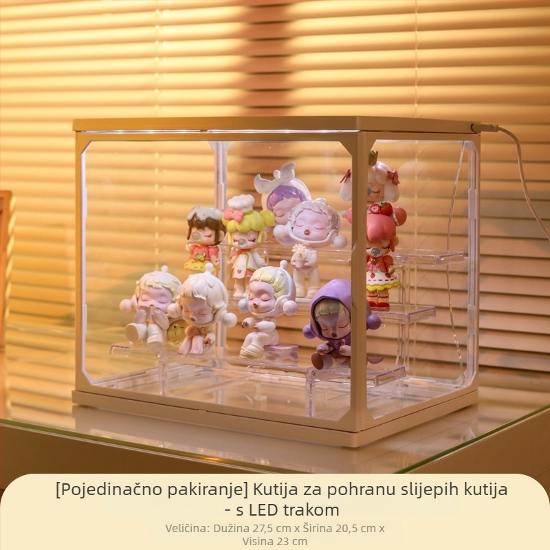 Prozirna akrilna vitrina za figurice iz blind boxa, otporna na prašinu