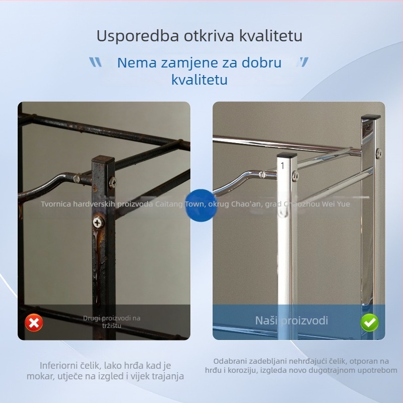 Trodijelni stalak od nehrđajućeg čelika za boce vode, rastavljiv i sklopiv, antikorozivni, protuklizna podloga