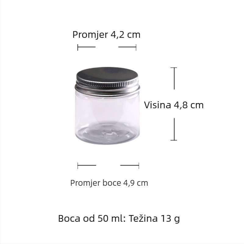 Set bočica za prah tamjana i prozirne PET staklenke s aluminijskim poklopcem; staklenke za čaj, kutija s biserima i alati za ceremoniju tamjana