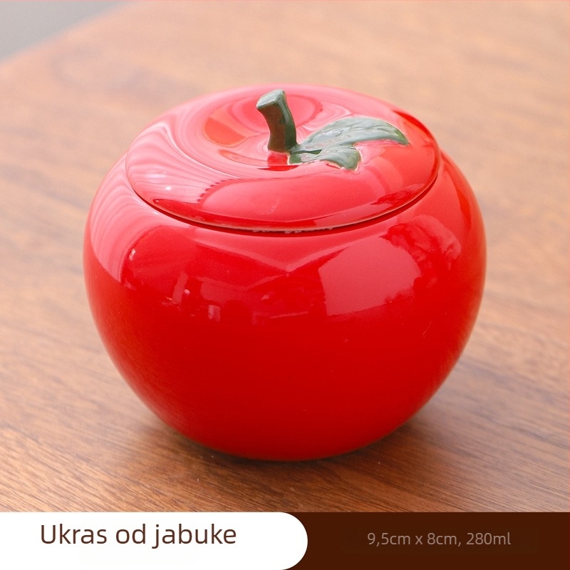 Kreativna keramička posuda za čaj sa jagodama – zatvorena, otporna na vlagu, za čaj i slatkiše, stolni dekor