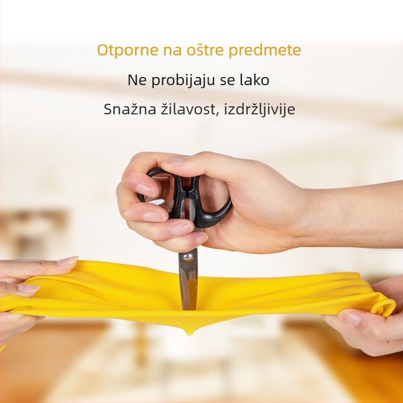 Butirane latex rukavice za kućanstvo, vodootporne i otporne na habanje; pogodne za pranje rublja, kućanske poslove i pranje suđa (32 cm)