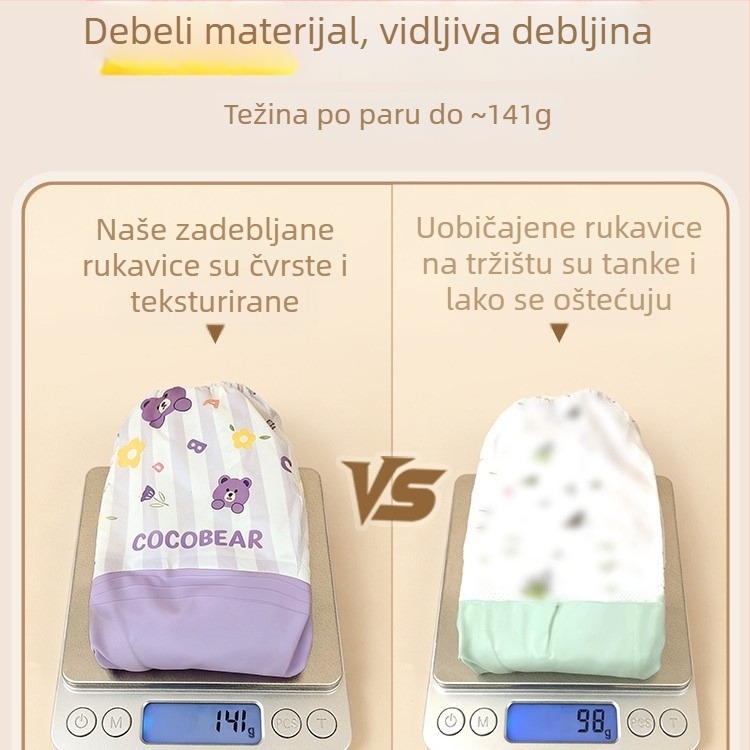 Ženske produžene vodootporne gumene rukavice za pranje posuđa i rublja, s flis podstavom za jesen i zimu, debelih.