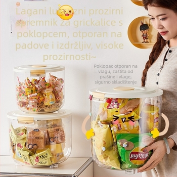 Prozirna plastična posuda za skladištenje grickalica i riže, otporna na vlagu i prašinu, višenamjenska