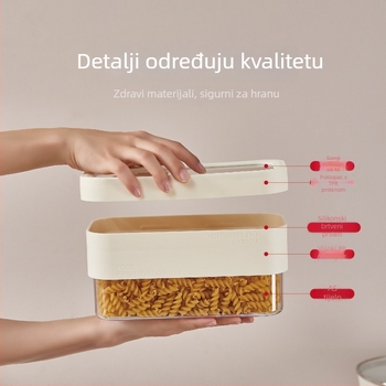 Zatvoren četverokutni spremnik za žitarice i suhe namirnice, prozirni plastični spremnik, 800–1000 ml