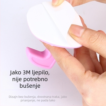 Silikonska kukica za vrata, bez bušenja, višenamjenski tiši držač vrata, otporan na udarce, za kupaonicu i spavaću sobu