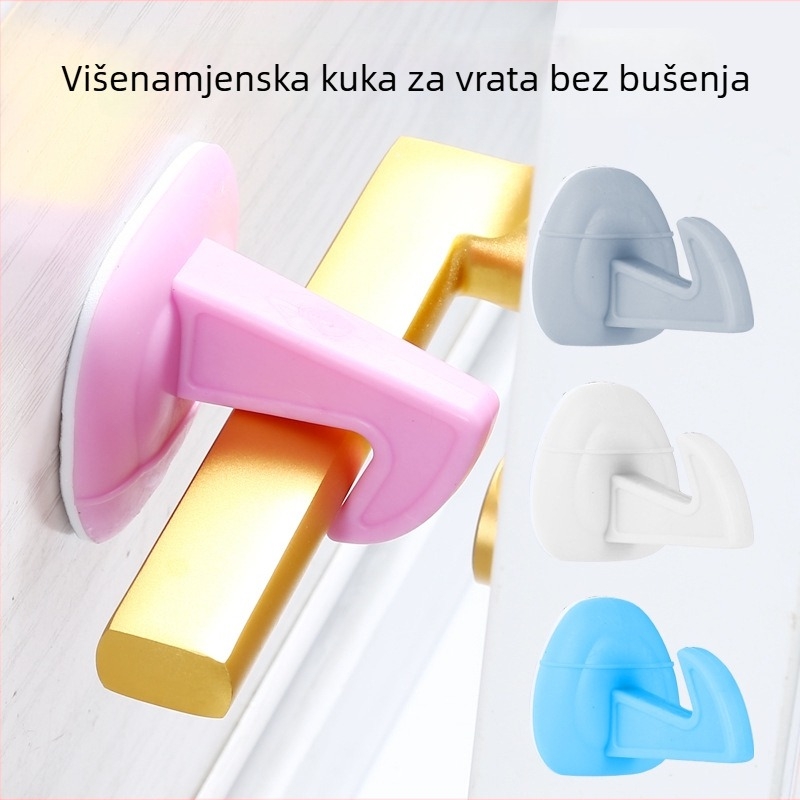 Silikonska kukica za vrata, bez bušenja, višenamjenski tiši držač vrata, otporan na udarce, za kupaonicu i spavaću sobu