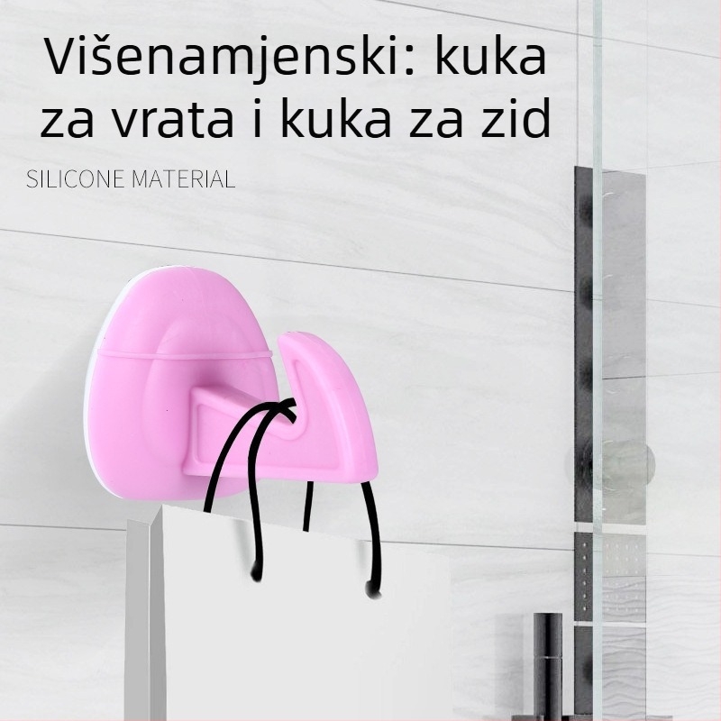 Silikonska kukica za vrata, bez bušenja, višenamjenski tiši držač vrata, otporan na udarce, za kupaonicu i spavaću sobu