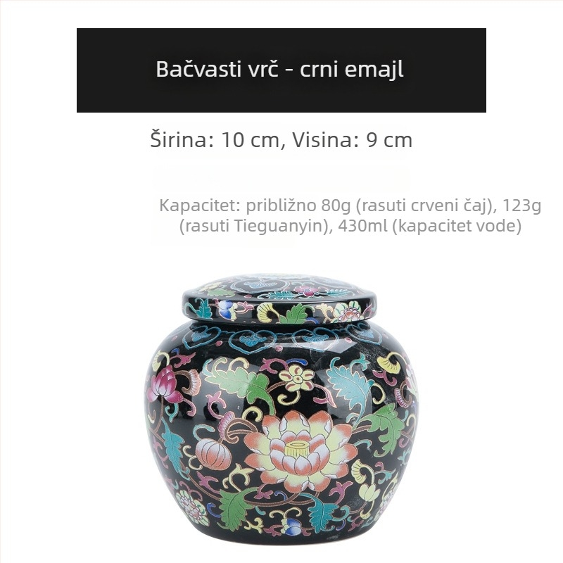 Plavobijeli keramički čajni spremnik, velika zatvorena posuda za kućnu upotrebu, otporna na vlagu za skladištenje zelenog čaja, crnog čaja, Pu'er i Longjing.