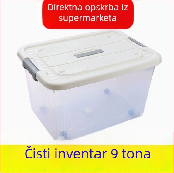 Prozirna plastična kutija za pohranu s poklopcem i ručkom – organizator za igračke, maske i sitne predmete