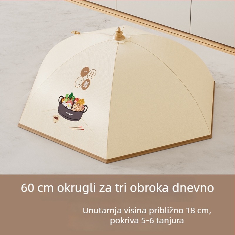Sklopiva trostruka izolirana navlaka za blagovaonski stol s zaštitom od prašine – održava ostatke hrane tople