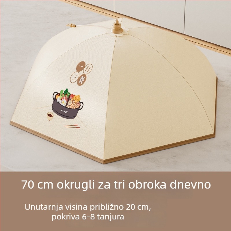 Sklopiva trostruka izolirana navlaka za blagovaonski stol s zaštitom od prašine – održava ostatke hrane tople