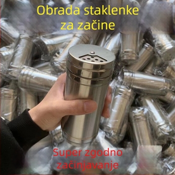 Nehrđajući čelični posuda za barbecue začine s rotirajućim držačem za zubne štapiće, za papar, čili prah i kumin