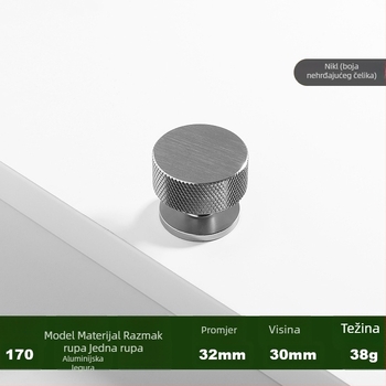 Ručka za vrata ormara od aluminijskog legura s jednim otvorom, zlatna, modernistički minimalistički stil, euro-američki dizajn