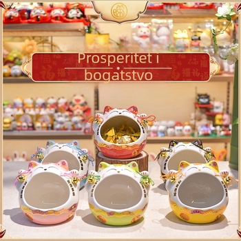 Keramička figura Maneki-neko, posuda za bombone, skladište za ključeve i kozmetiku, moderni minimalistički ukras