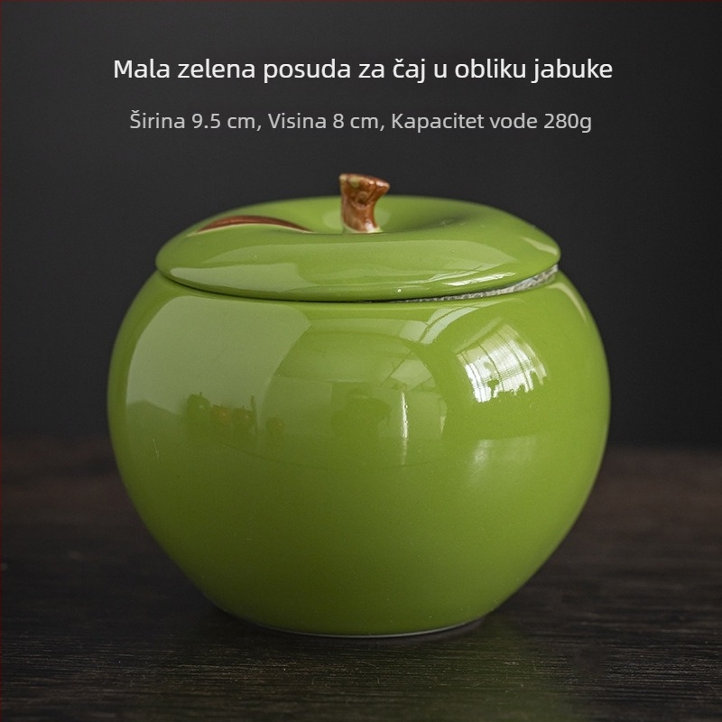 Veliki keramički zatvarač za čaj i kutija za bombone za vjenčanje s glazurom persimon boje