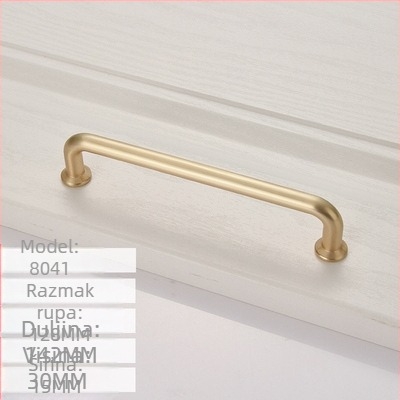 Drška za ormar, model 8041, cinkova legura, zlatni završni premaz, nordijski moderni minimalistički europski stil